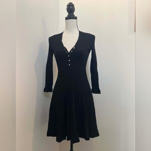 Rebecca Taylor Elegant Black Ribbed Dress